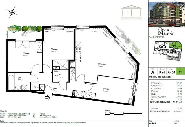 Appartement F4 à vendre - 4 pièces - 82.93 m2 - ROUEN - 76 - HAUTE-NORMANDIE - Century 21 Harmony